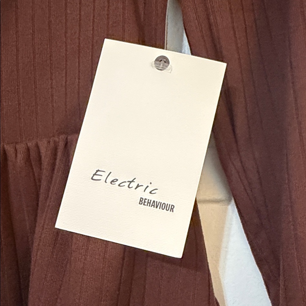 Electric behavior Brown Ribbed Button Blouse - Picture 4 of 7